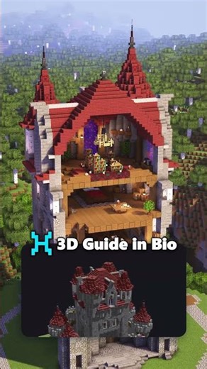 Minecraft Survival Castle🏠 Get the 3D Build Guide on Heybuilds.com 🧷Link in Bio!