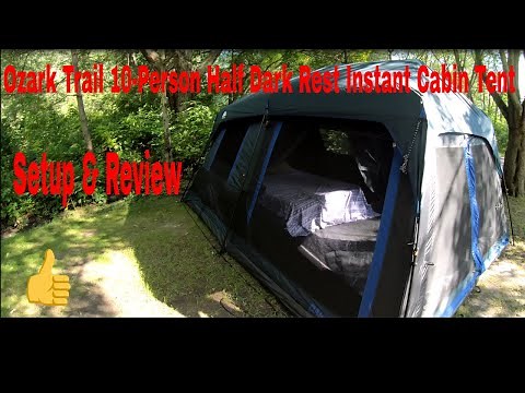 Ozark Trail 10 Person Half Dark Rest Instatent setup & review