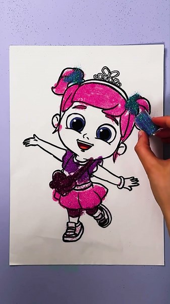 Dessin à faire soi-même en 1-2-3 avec des paillettes !? 🩷#shorts