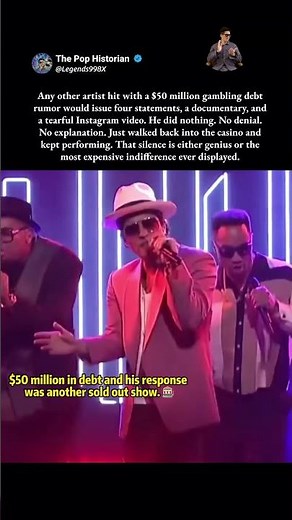 Bruno Mars reportedly owes $50 million. His response was total silence. #BrunoMars #LasVegas