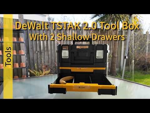 DeWalt TSTAK V2 2.0 Stackable Combo Tool Box with 2 Shallow Drawers
