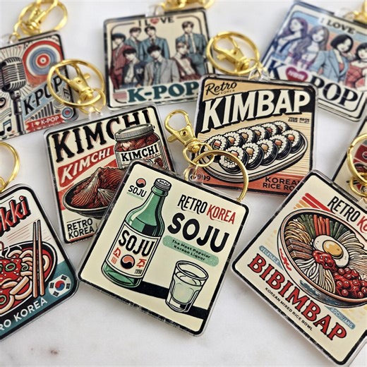 Korean Food, K Pop Demon Hunters, Keychain, Bag Charm, Korean, Korean Gifts, Korean Gift, Korean Food, K Pop, K-food, Kimchi, Kimbap - Etsy