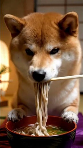 柴犬｜年越しそば🥢🐾Shiba Inu | New Year’s Eve Soba #shorts #shibainu #aivideo #cute #asmr #犬 #癒し動画