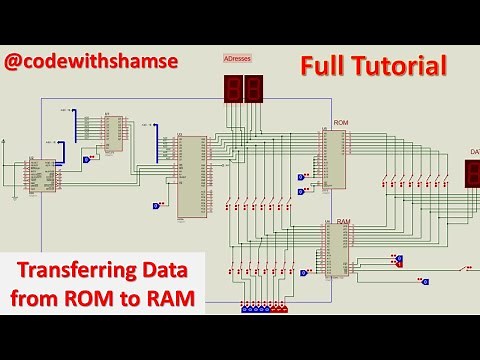 #7 Transferring Data from ROM to RAM | Memory Interfacing | 8086 Simulation in Proteus
