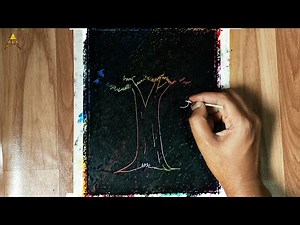 Scratching Techniques with Oil Pastels/ Scratch Art/ Drawing by Scratching Technique /Nail Painting