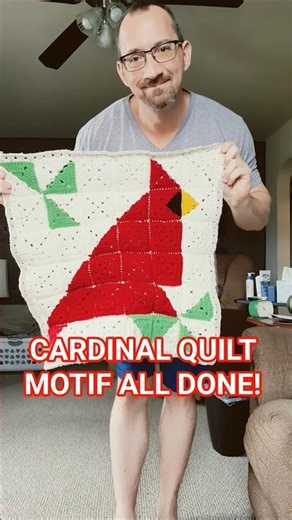 MY CARDINAL QUILT MOTIF ALL DONE! IT TURNED OUT QUITE LOVELY!
