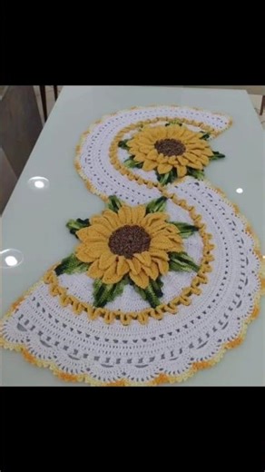 🔥✨Woolen Sunflower Table Runner Best DIY for Festival HomeDécor RoomDecor Handmade Table Decoration🧶