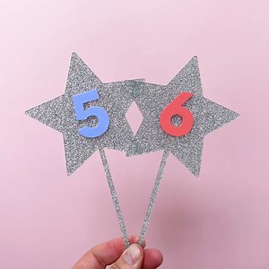 Acrylic Star Number Glitter Cake Topper Personalise Number Happy Birthday Cake Toppers for Children - Etsy Canada