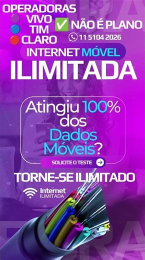 😱 INTERNET MÓVEL ILIMITADA 😱 CHEGA DE COBRANÇAS ADICIONAIS 🚀 #internet #ilimitada #vivo #tim #claro