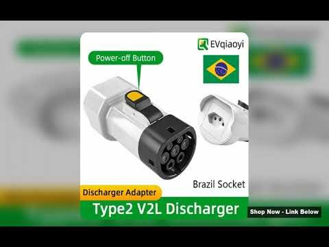 Best Evqiaoyi Type2 V2L Discharger Best Deals With Power Off Button 16A Mg Byd Vehicle To Load