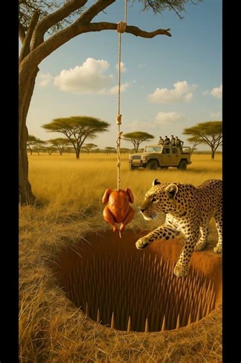 Will the leopard step into the trap… or get the meat? 🐆🥩❓Phanda tendue ko pakdega kya? #leopard