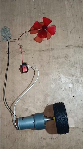 Gear Motor + Mini Motor Fan with Wheel Energy #shorts #motor