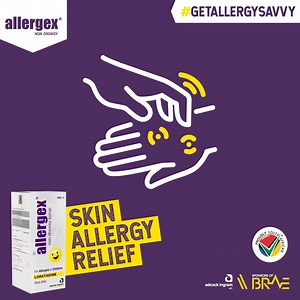 Eczema in kids can be tough, with dry, itchy skin often starting early. Triggers like dry skin, stress, and allergies can make it worse.⁶⁵ But there’s hope! 🌈 Try Allergex® Non Drowsy Syrup to soothe symptoms related to allergies, so your little ones can enjoy being kids, allergy-free.⁵¹ 👶 Available from Dis-Chem Pharmacies, Clicks and other leading pharmacies near you! #AllergexNonDrowsy #LiveAllergyFree #Allergies #GetAllergyFree #ProudlySouthAfrican References: 51. Allergex® Non Drowsy Syru