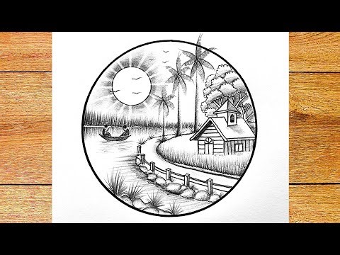 How to drawing beautiful morning window scenery