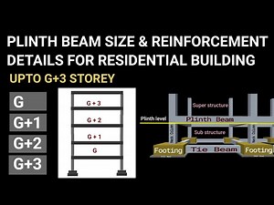 Size of plinth beam for residential buildings upto G+3 storey Reinforcement details Civil tutor