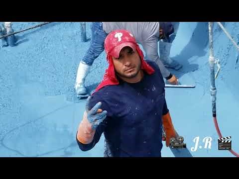 swimming pool blue surf plastering process 2018!!