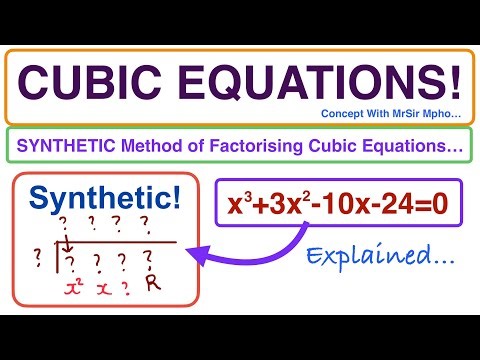 Grade 12 Calculus | SYNTHETIC METHOD OF FACTORISING CUBIC EQUATIONS | HOW TO with MrSir Mpho