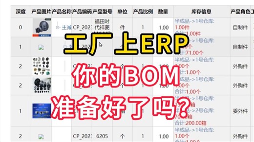 工厂上ERP，你的BOM准备好了吗？