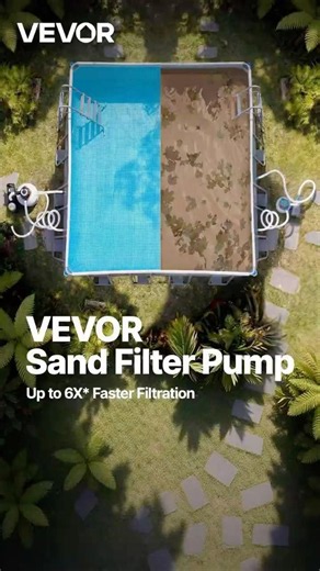 VEVOR FlashPure pump clears murky water 6x faster—turning "uh-oh" into "ooh-la-la" in no time.⚡️