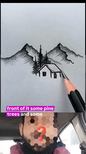 How to draw a Mountain scenery drawing #drawing #scenerydrawing #arttutorial