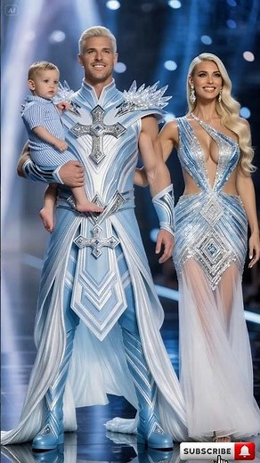 Mister World & Miss Universe Families in Futuristic Warrior Costumes Part 6 #fashion #shorts #aiart