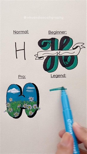 4 Ways to Write the Letter "H" — Which Level Are You? #nhuandaocalligraphy
