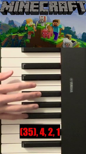 Minecraft theme easy piano tutorial #minecraft #music #piano