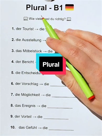 Kennst du die Plurale im Deutschen?