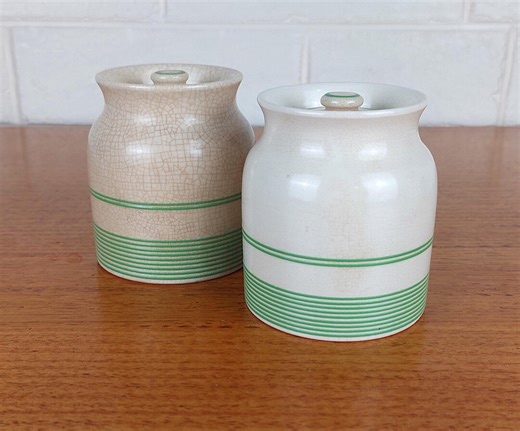 Vintage Kleen Kitchen Ware Ceramic Canisters Set of 2 – English Storage Jars - Etsy