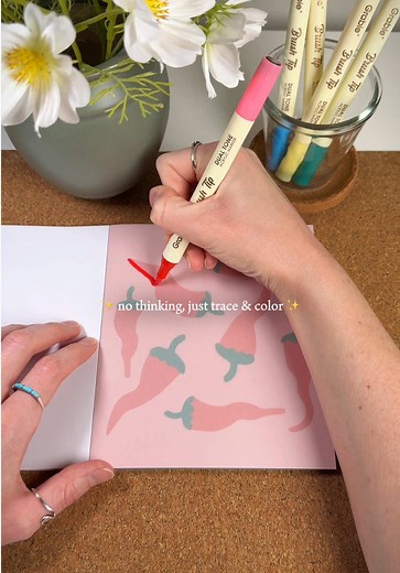No stress coloring ✨🎨 Turn off your brain and enjoy! @Grabie #grabie #acrylicmarkers #cozyhobbies #stressrelief #craftkit