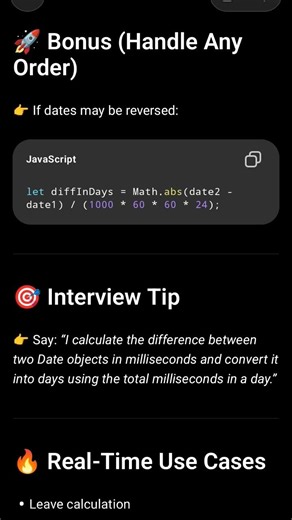 Javascript Program Days between two dates #shorts