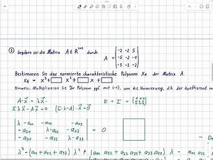 Mathe2 Dynexite Charakteristisches Polynom und Invarianten einer 3x3-Matrix