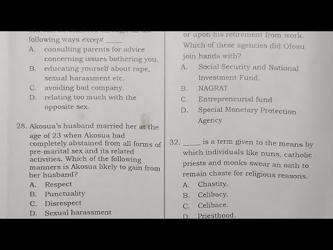 2025 BECE RME Mock Questions for November