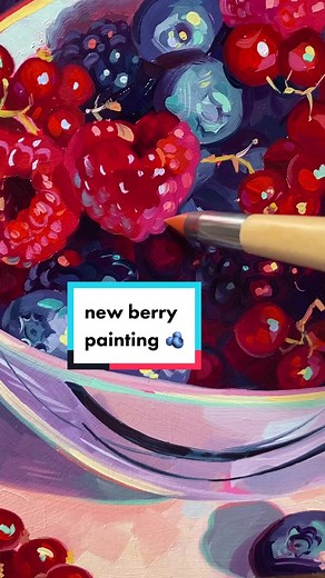 Colorful Berry Oil Painting Process