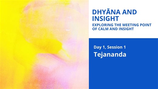 Dhyāna and Insight with Tejananda (Day 1, session 1)