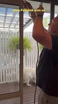 Pet door installation with a locking bracket Patiolink #dog #pet #patiodoor #cat #dogdoor