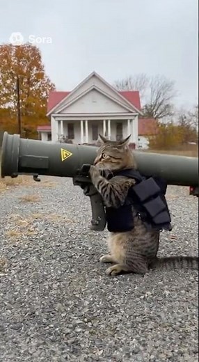 Cat with rocket launcher blows up house!!!