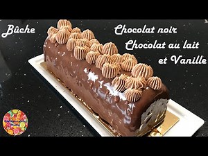 BUCHE CHOCOLAT NOIR INSERT CHOCOLAT BLANC VANILLE - Recette Box Surprise des Chefs