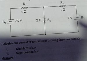 Calculate the current in each resistor by using these two metho... | Filo