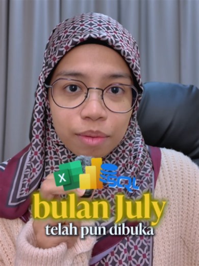 jom belajar excel, powerbi dan SQL bulan July? boleh guna kod JUNE49 untuk combo 2 kelas to get discount dan JUNE100 untuk combo 3 kelas ya. sesuai untuk semua intern, fresh grad, unemployed, yang menganggur kita akan start belajar dari level basic #dataanalysis #microsoftpowerbi #microsoftexcel #sql #freshgrad #kelasonline