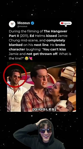 The moment Ed Helms breaks character during the kiss! 🎬 #thehangover2 #behindthescenes #cinema