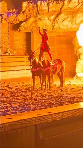One Foot on Each Horse! 🐎🔥 Incredible Stampede Trick Riding