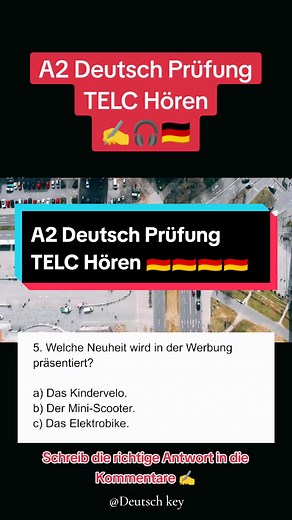 A2 Deutsch Prüfung TELC Hören: Antworten schreiben!