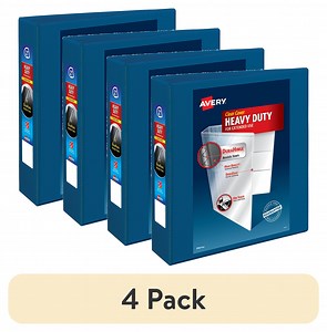 (4 pack) Avery Heavy Duty View Binder, 2", Blue, Slant Ring, One-Touch, 530 Sheet Capacity, 1 Binder