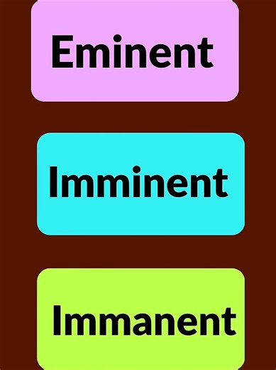 Eminent, Imminent, Immanent: Understanding English Nuances
