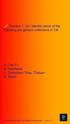 C# Collections Fundamentals — Questions -01