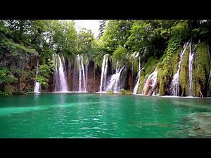 Magnificent Waterfalls on Lake River, Nature Sounds. Waterfall 4k, White Noise for Sleeping.
