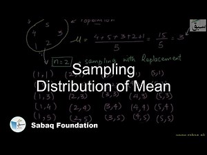 Sampling Distribution of Mean, Statistics Lecture | Sabaq.pk