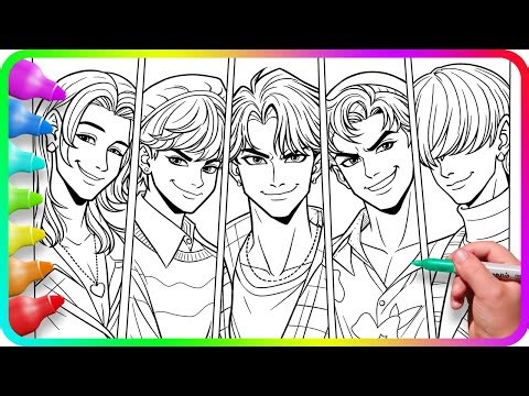 Satisfying Coloring - Saja Boys / KPop Demon Hunters FanArt Coloring Pages