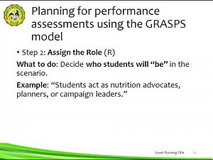 GRASPS Model for Performance Assessment by: Subekan, Norhan P.